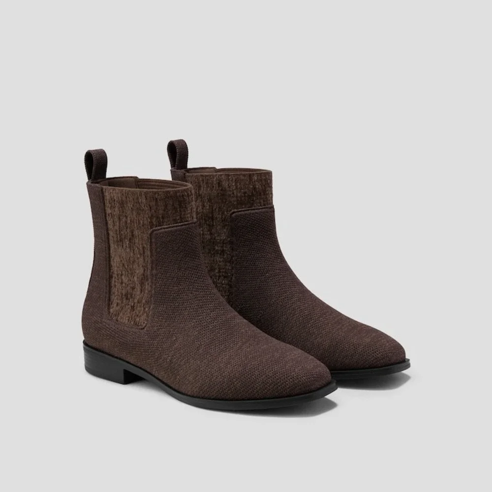 VIVAIA‎ Water-Repellent Square Toe Boots Dark Chocolate size EU/40 US/9